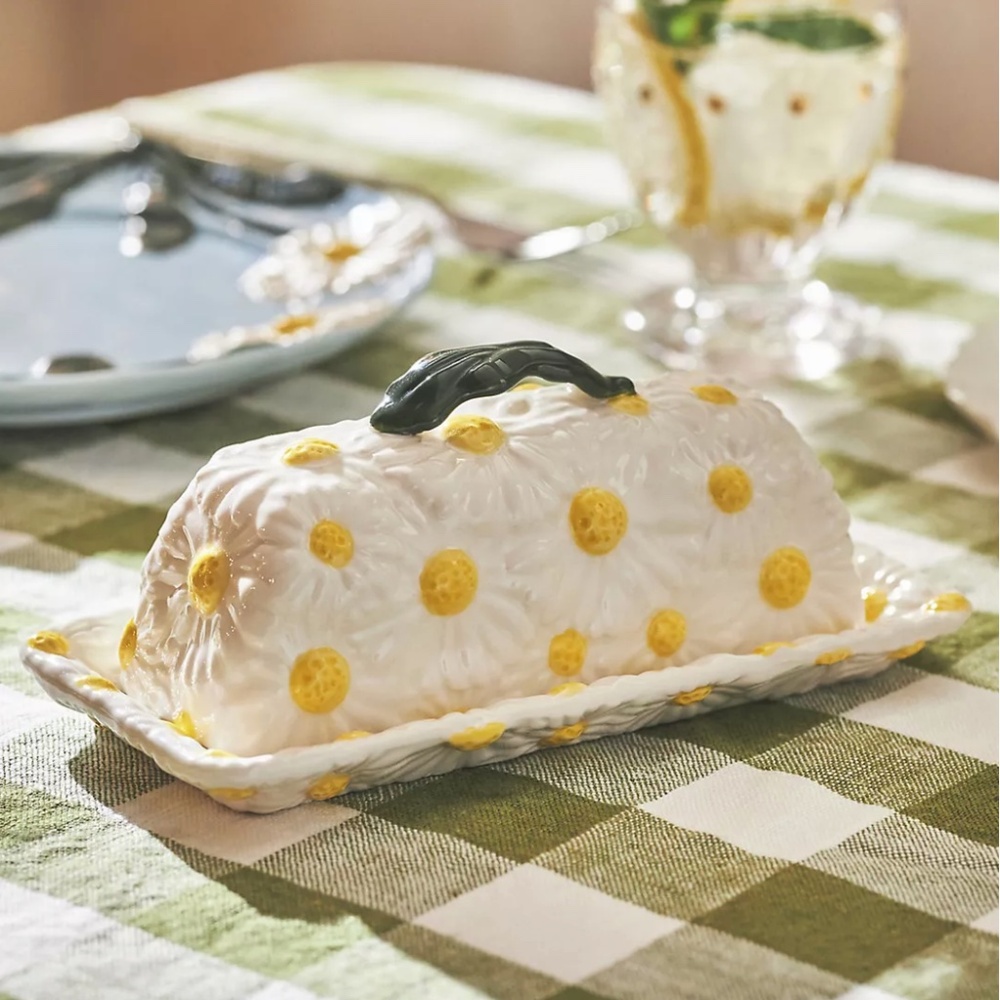 Anthropologie "Butter dish in daisies"  NWT